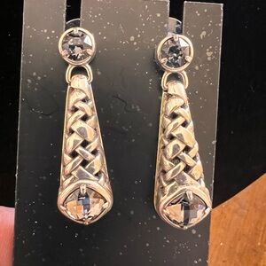 Brighton Silver and Blue stones Earrings